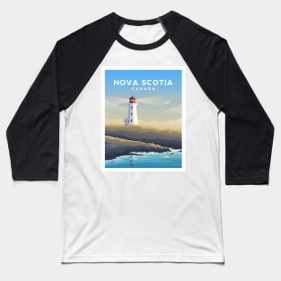 Nova Scotia, Canada - Peggy's Cove Lighthouse Baseball T-Shirt